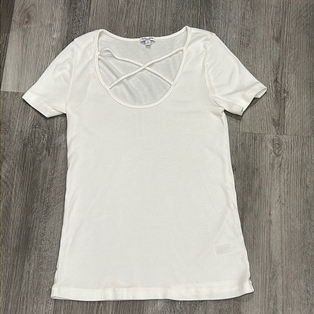 Splendid criss cross short sleeve top, size M